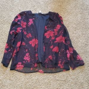 Red and black blouse/shrug